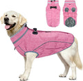 Malier Dog Coat, Reflective Dog Jacket Waterproof Windproof Puppy Cold Weather Coats with Harness Built in, Winter Extra Warm Pet Coat Fleece Vest for Small Large Pets and Puppy (Pink, X-Large)