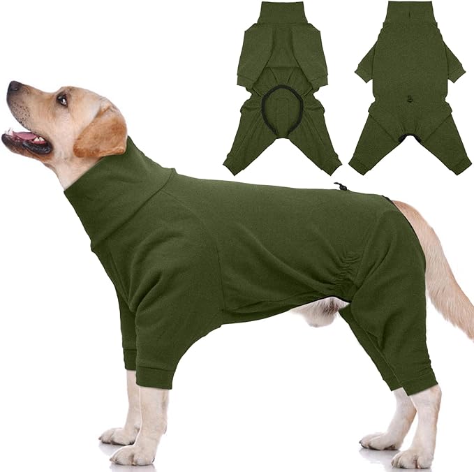 Dog Winter Coat,Full Body Pajamas Onesie Warm Dog Cold Weather Jacket,4-Legged Onesie Jumpsuit,High Collar Snowsuit Sweater for Walking, Hiking, Travel, Home Wear