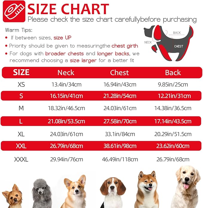 Dog Winter Coat with Harness, Dog Jacket, Pet Clothes with Zipper on Back, Waterproof Windproof Warm Vest, Reflective Cold Weather Coats, for Small Medium Large Dogs, Thick, Red, XL