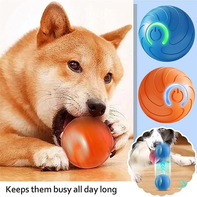2PCS Duarspin Dog Ball, Shaky Balls Toy for Dogs, Interactive Dog BallToys, Fun Automatic MovingBall, Vibrating Ball Pet Bouncing BallToy, Duar Spin Dogs Balls That Moves on Its Own (Blue+Orange)