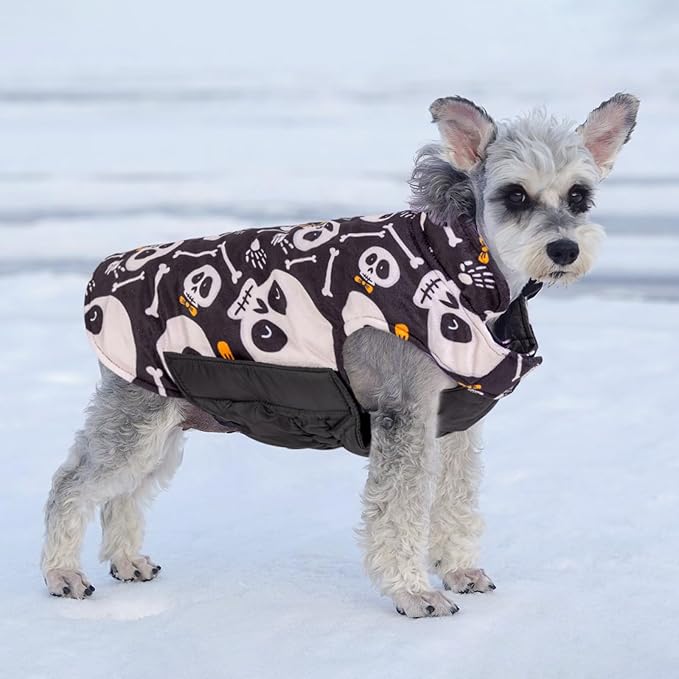 CuteBone Winter Dog Jacket - Waterproof & Windproof, Reversible, Soft Coat with Leash Hole, Thick & Adjustable for Small to Large Dogs
