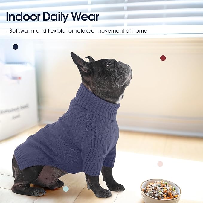 IECOii XXXL Dog Sweater,Warm Dog Sweaters for Extra Large Dogs Girl Boy,Stretchy & Cozy,Turtleneck Knitted Pullover for Pet Wear On Holiday,Easy On Doggy Sweatshirt for Labrador (Blue,XXXL)