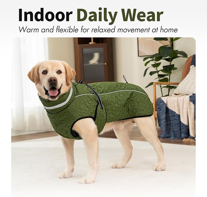 Dog Winter Coat for Small Medium Dogs, Reflective Dog Winter Jacket, Thick Fleece Snowsuit & Christmas Vest, Warm Water-Resistant Puppy Coat, Small Doggie Jackets for Cold Weather