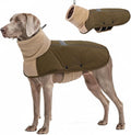 ASENKU Dog Coat, Dog Winter Jackets with Fleece Turtleneck, Windproof, Reflective Pet Snow Jacket for Cold Weather, Coats for Large Size Dogs Army Green, XXL