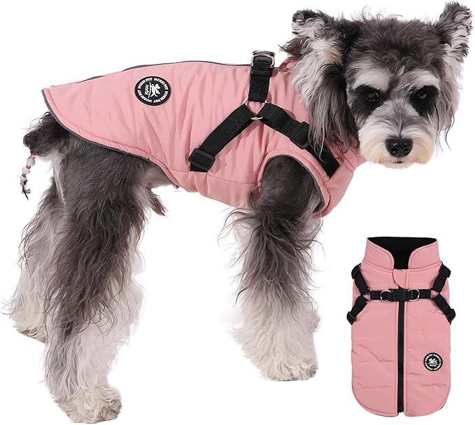 Norbi Dog Winter Coat - Built-in Harness, Adjustable Warm Jacket for Small to Large Dogs - Perfect for Cold Weather