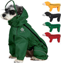 PINA Dog Raincoat, Waterproof Jacket with Hood, Lightweight Dog Jacket with Leash Hole, Poncho with Reflective Strap and Pocket for Wet Weather, Full Wrap Design for Full Protection
