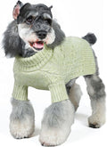KYEESE Dog Sweater Stretchy Small Pet Sweater, Warm Dogs Clothes Turtleneck Pet Coats Soft Dog Sweater for Small Dogs Pet Knitwear with Long Sleeve for Cold Weather, Green, Large