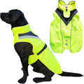 Dog Rain Coat - Waterproof, Reflective, Bright Yellow with Harness Hole (XL, Yellow)
