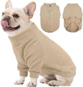 BRKURLEG Dog Sweater, Turtleneck Thick Dogs Sweatshirts Fleece Sweater, Dog Winter Coat for Small Medium Large Dogs, Pet Warm Sweaters with Zipper, Pullover Jacket with Sleeve (Light Coffee, L)