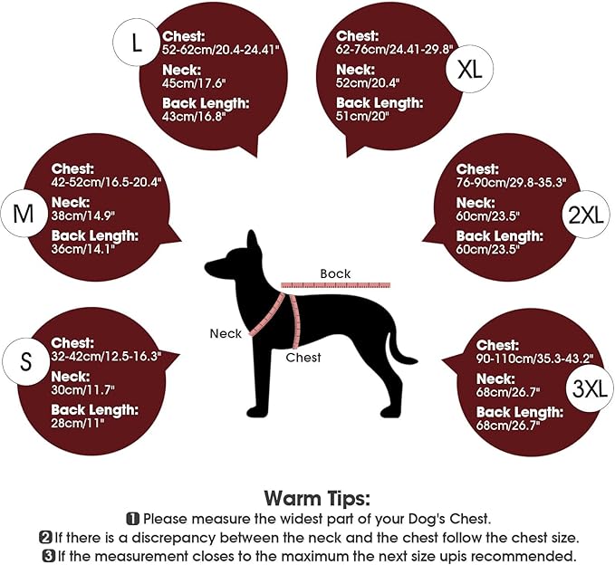 Warm Dog Jacket,3XL Dogs Reflective Adjustable Winter Coat with Turtleneck for Cold Weather,Waterproof Fleece Snowsuit Large Dogs,Pet Cold Weather Coats,Dog Winter Coat Windproof,Red,3XL