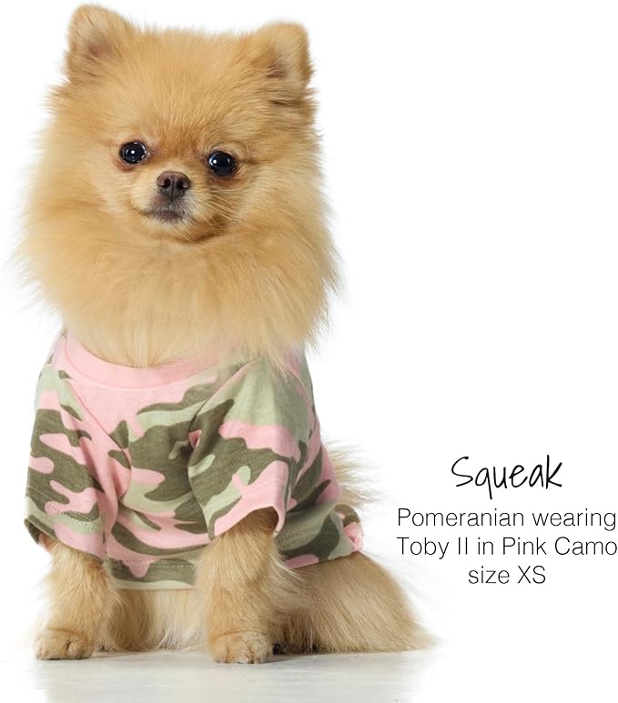 Toby II - The Perfect Tee, 3 Pack Short Sleeve Pet T-Shirt 100% Organic Cotton Tees Clothes for Small, Medium, Large Dogs, Pink Camo, X-Large