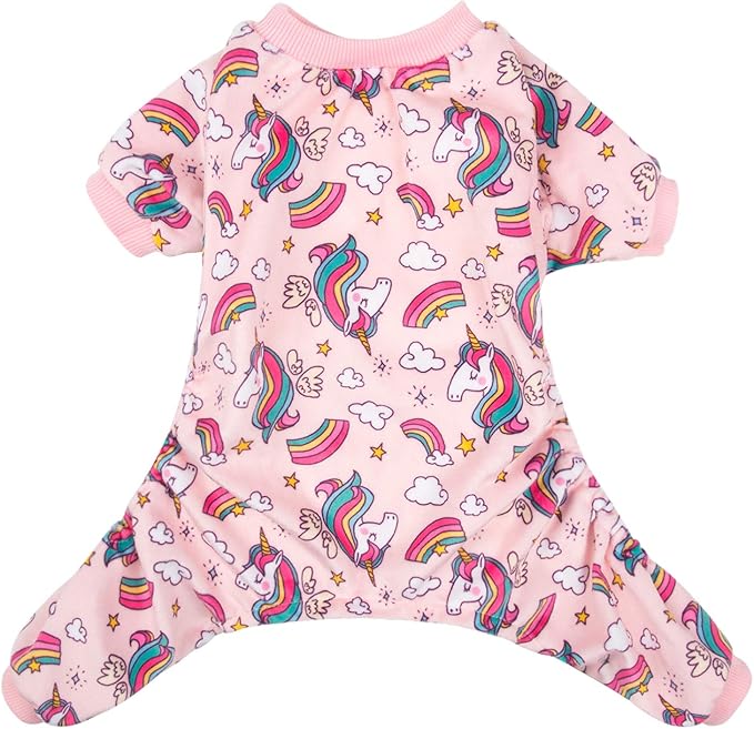 CuteBone Small Dogs Outfit Soft Puppy Onesies Pjs Dog Pajamas Pet Coat Cat Apparel Comfy Doggie Jumpsuit Bodysuit for All Seasons P67L