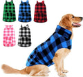 ASENKU Dog Winter Coat, Fleece Doggie Jacket Plaid Reversible Vest Waterproof Windproof Cold Weather Clothes for Small Medium Large Dogs (Blue,3XL)