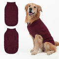Mihachi Turtleneck Dog Sweater - Winter Coat Apparel Classic Cable Knit Clothes with Leash Hole for Cold Weather, Ideal Gift for Pet in New Year Wine Red ML