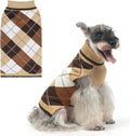 KOOLTAIL Dog Sweater Pet Knitted Clothes - Classic Plaid Pullover Turtleneck Thick Warm Fall Dog Sweaters with Leash Hole, Soft Winter Coats for Small Medium Large Dogs Cats Puppy Girls Boys, M