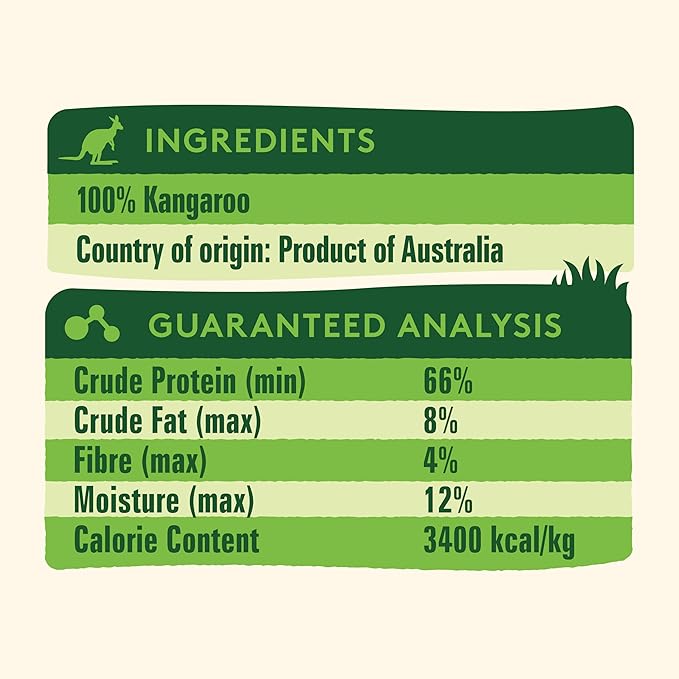 W&G Kangaroo Cubes, All Natural Dog Treats, Low Fat Air-Dried Lung Bites, Single Ingredient Snack for Sensitive Stomach Pets, Healthy Chews for Small to Large Dogs, No Fillers, No Grain, 5oz