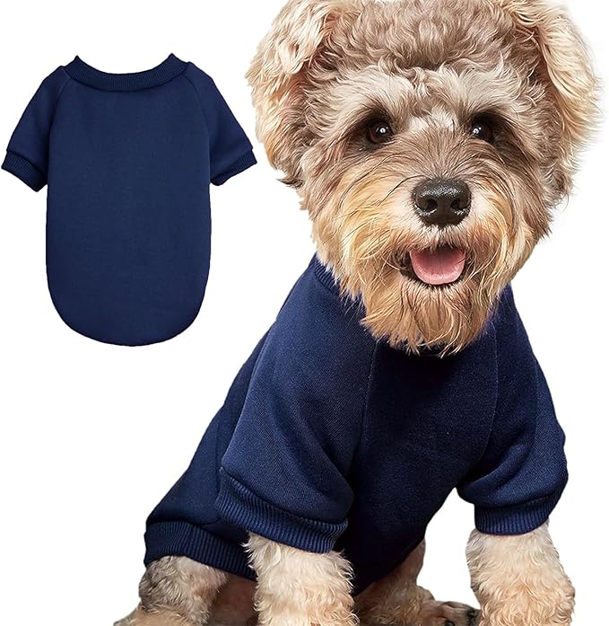 Puppy Sweater for Small Dogs Clothes Warm Winter Cat Clothe Pet Sweatshirt Knitwear Doggie Kitten Clothing (X-Large, Navy)