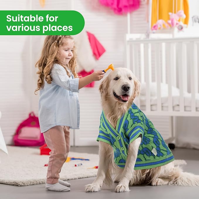 Pet Sweaters for Dogs Boys and Girls, Dynamic Letter Patterned Dog Sweater,Dog Cardigan,Pet Clothes,Pet Knitted Clothing,Fit for Different Seasons and Kinds of Dogs (Green M)