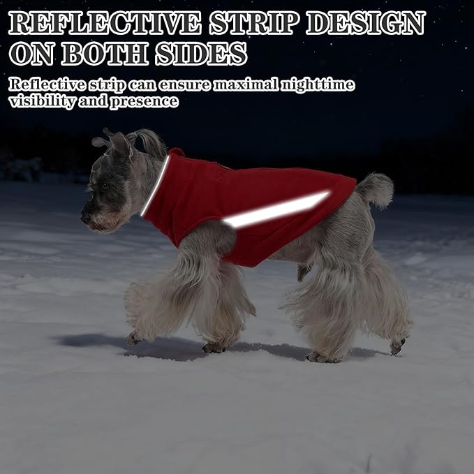 EXPAWLORER Dog Fleece Vest Jacket Sweater for Small Medium Large Dogs, Cold Weather Winter Coat Hoodie with Leash D-Ring and Zipper, Reflective Warm Sleeveless Puppy Clothes for S M L Boys Girls Cats