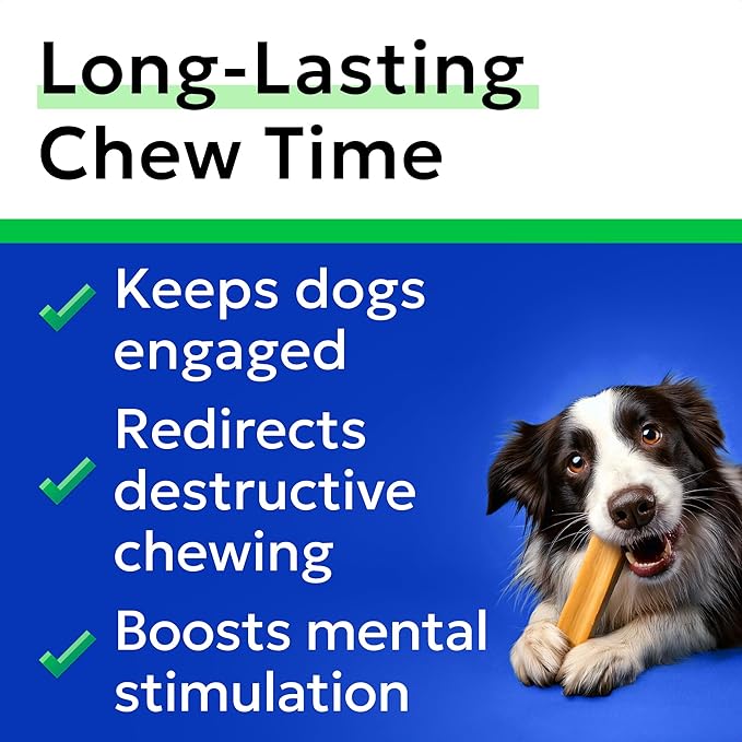 BARK&SPARK Yak Cheese Himalayan Dog Chews - 100% Natural & Long Lasting Dog Treats, Yak Milk Chews for Small, Medium & Large Dogs, Lactose & Gluten Free Dental Sticks, Healthy & Safe (4 Medium Chews)