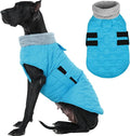 Kuoser Dog Coat, Dog Jackets for Large Dogs, Warm Winter Coat Cold Weather Coats, Doggie Snow Jacket Warm Pet Apparel Clothes for Golden Retriever Labrador, Blue XXXL