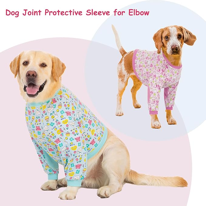Dog Recovery Shirt for Front Legs, Dog Elbowpads Sleeve Protect Dogs Elbows Arms,Stop Licking Joints After Surgery, Help with Injury Healing Covers The Wound, Cone Alternatives (Blue, 2XL)