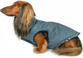 DJANGO Reversible Puffer Dog Coat – Warm Winter Dog Jacket & Water-Repellent Insulated Dog Coat w/Harness Hole, Windproof, Adjustable Fit for Small & Medium Dogs, Dachshunds – Twilight Blue, Small