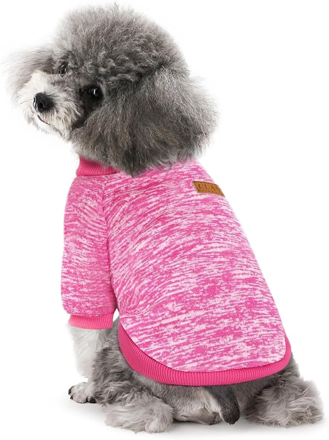 2 Pieces Pet Dog Classic Knitwear Sweater, Fleece Coat for Small,Medium Dogs,Warm Pet Dog Cat Clothes,Soft Puppy Customes for Chihuahua Yorkshire Tzu (Rose Red Orange,XS)