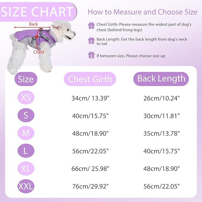 Gyuzh Dog Coat with Harness Dog Jacket Winter Waterproof Dog Coats Dog Harness Coat Cold Weather Winter Dog Coat with Harness Built in for Small Medium Large Dogs