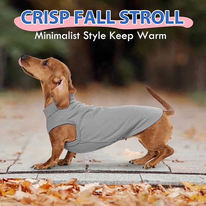 Dog Fleece Vest for Small Dogs - Grey, S - Stretchable Sweater | Soft Lightweight Sweatershirt,Fall Winter Jackets Keep Warm,Pullover Design,Travel,Walking,Pomeranian