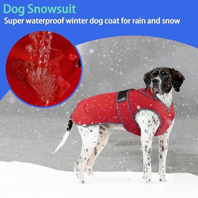 MIGOHI Warm Dog Coat Winter Dog Jacket,Waterproof Cold Weather Coats for Dogs,Fleece Jacket for Small Medium Large Dogs,Reflective Thick Fleece Vest with Leash Hole