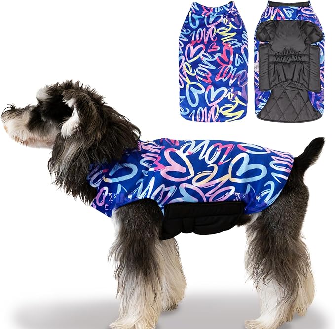 CuteBone Winter Reversible Dog Jacket with Leash Hole: Waterproof Windproof Soft Coats for Small Medium Large Dogs