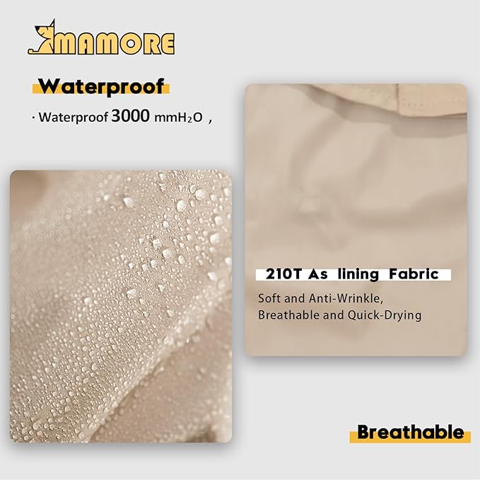 MAMORE Dog Jacket Waterproof Outdoor Vest for Smal Medium Large Dogs, Windproof Adjustable Breathable Lightweight Fashion Casual Dog Clothes (Khaki, Large)