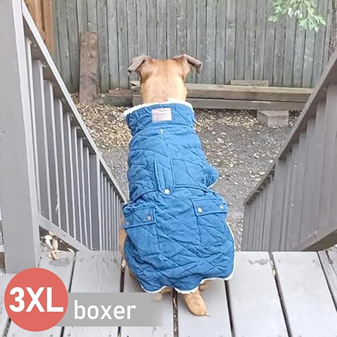 KYEESE Dog Coat Warm Pets Clothes for Cold Weather Soft Pet Sweater with Leash Hole Thick Pet Winter Puffer Coat with Pocket Windproof Dogs Jacket with Fleece Lined Waterproof Dog Coats for Large Dogs