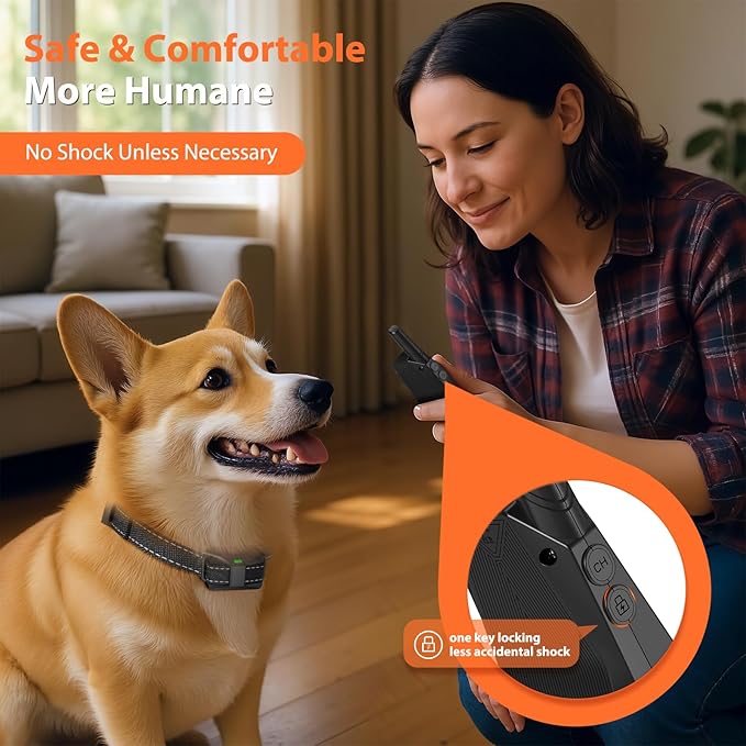 Small Dog Shock Collar for Small Dogs 5-15lbs, Ultra-Dog Training Collar with 3300Ft Remote Range,3 Training Mode Beep,Vibration,Shock, Waterproof Bark Collar (Black-B)