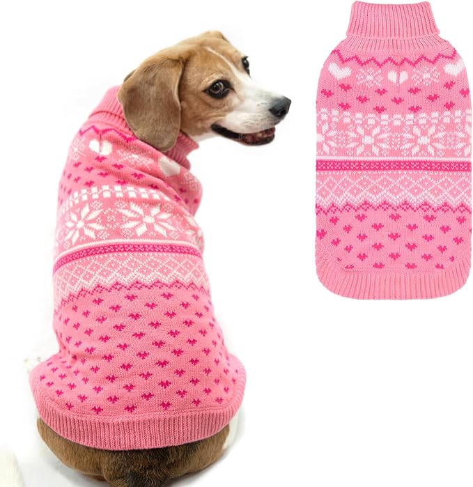 SCENEREAL Dog Sweaters for Small Medium Dogs - Soft, Warm Turtleneck Small Dog Sweater, Ugly Knit Dog Christmas Outfits for Dachshund, Chihuahua, Pug, Yorkie,Winter Pet Clothes Male Female