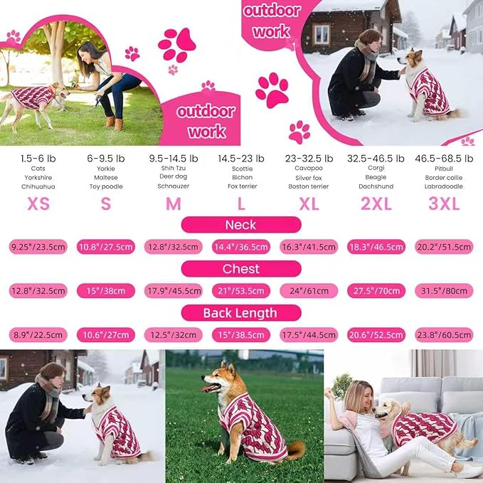 Pet Sweaters for Dogs Boys and Girls, Dynamic Letter Patterned Dog Sweater,Dog Cardigan,Pet Clothes,Pet Knitted Clothing,Fit for Different Seasons and Kinds of Dogs (Pink M)