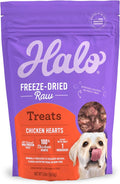 Halo Freeze Dried Raw Dog Treats, 100% Chicken Hearts Recipe, Dog Treats Pouch, All-Natural High Protien Treat, 2 Oz Pouch