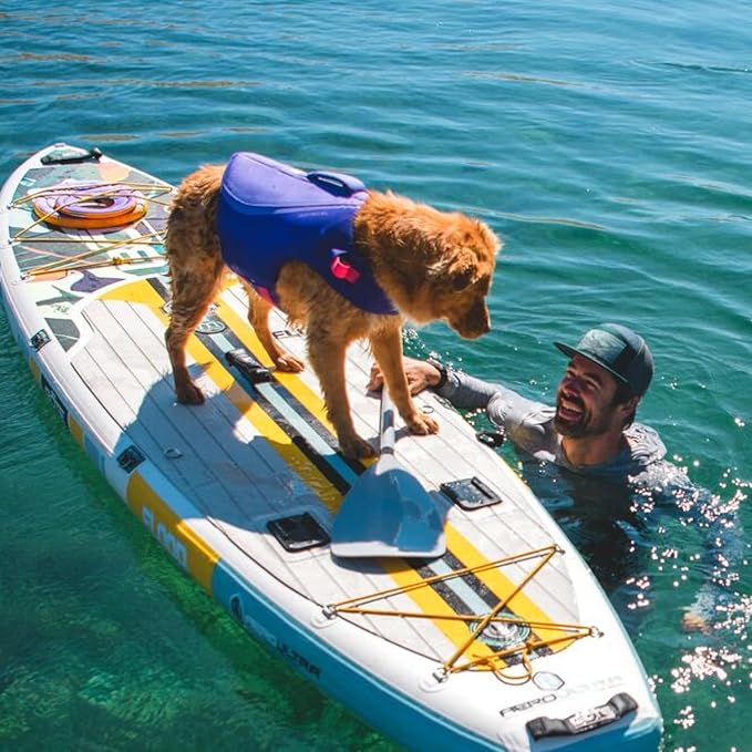 Ruffwear, Float Coat Dog Life Jacket, Premium Buoyancy Swim Vest with Lift Handle, Secure Fit & Reflective Trim, Adjustable Flotation for Swimming, Boating, & Outdoor Adventures, Deep Blue, X-Small