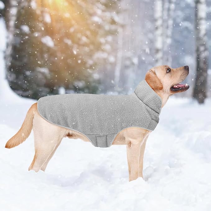 Malier Dog Winter Coat, Reversible Fleece Dog Cold Weather Coats, Windproof Warm Snow Puppy Jacket Vest Pet Clothes for Small Medium Large Dogs (Gray, XX-Large)
