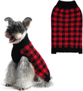 PUPTECK Dog Sweaters for Large Medium Small Dogs - Fall Classic Plaid Style Puppy Holiday Winter Coat Clothes Warm