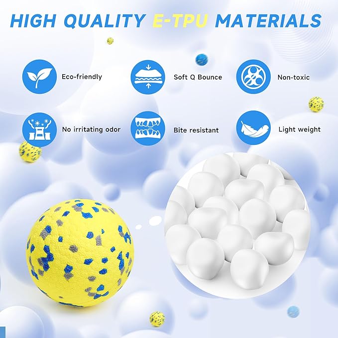 3PCS Dog Balls, Indestructible Dog Toys with Bell, Tennis Balls for Aggressive Chewers, Dog Teething Chew Toys for Small/Medium/Large Breeds(3 Inch)