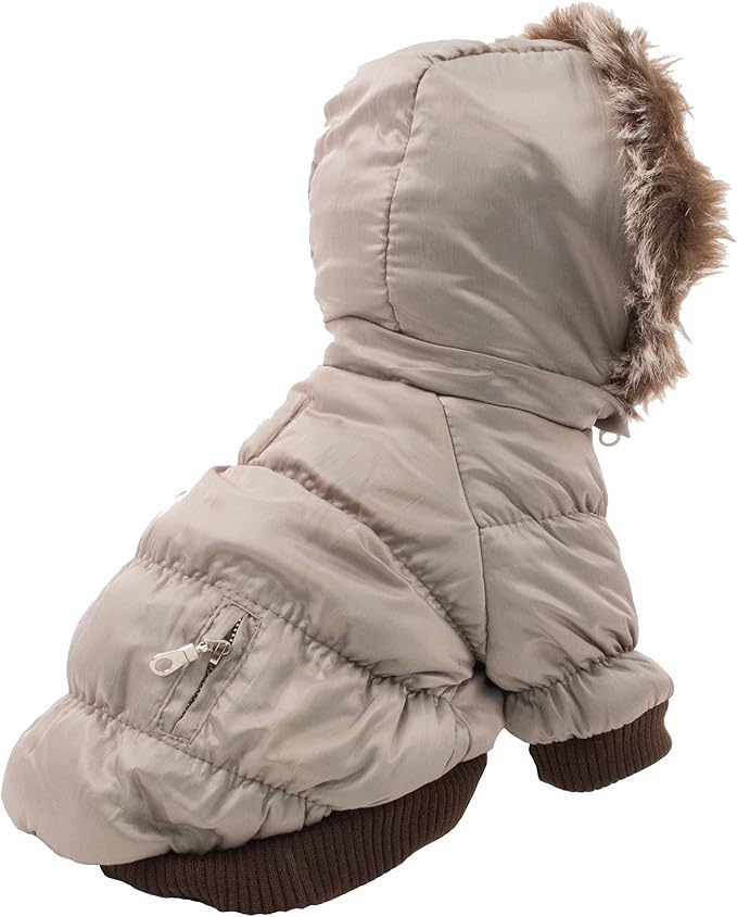 PET LIFE Classic Metallic Fashion Pet Dog Coat Jacket Parka w/ 3M Insulation and Removable Hood, X-Small, Metallic Grey