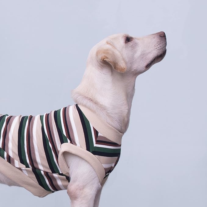 Extra Large Dog T Shirts Clothes Sleeveless Tank Top Vest for Labrador Rottweiler Great Dane, Khaki 9X-Large