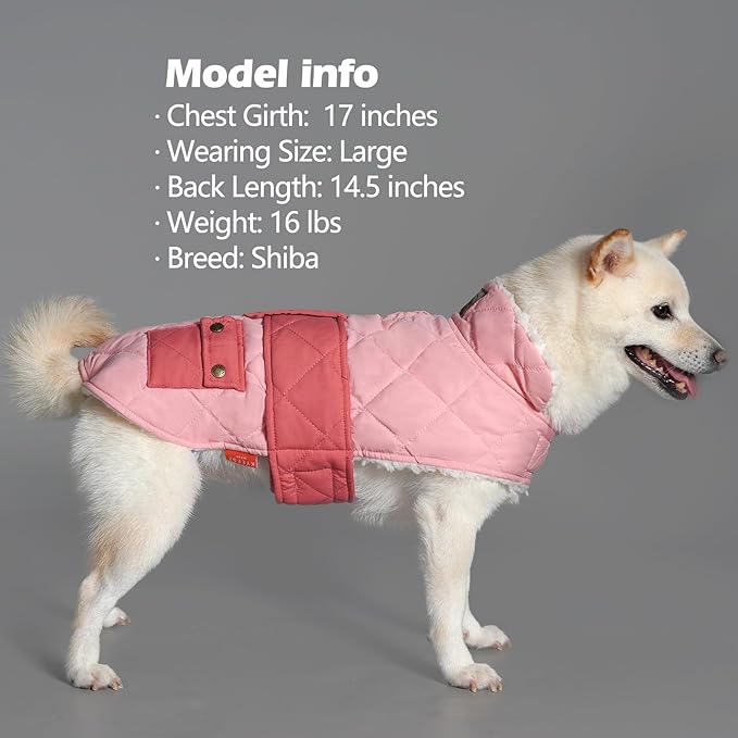 KYEESE Dog Coat Thick Cat Clothes with Pocket Soft Pet Sweater for Cold Weather Warm Pet Winter Puffer Coat with Leash Hole Waterproof Dogs Jacket with Fleece Lined Windproof Dog Coats for Small Dogs