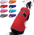 MIGOHI Warm Dog Coat Winter Dog Jacket,Waterproof Cold Weather Coats for Dogs,Fleece Jacket for Small Medium Large Dogs,Reflective Thick Fleece Vest with Leash Hole