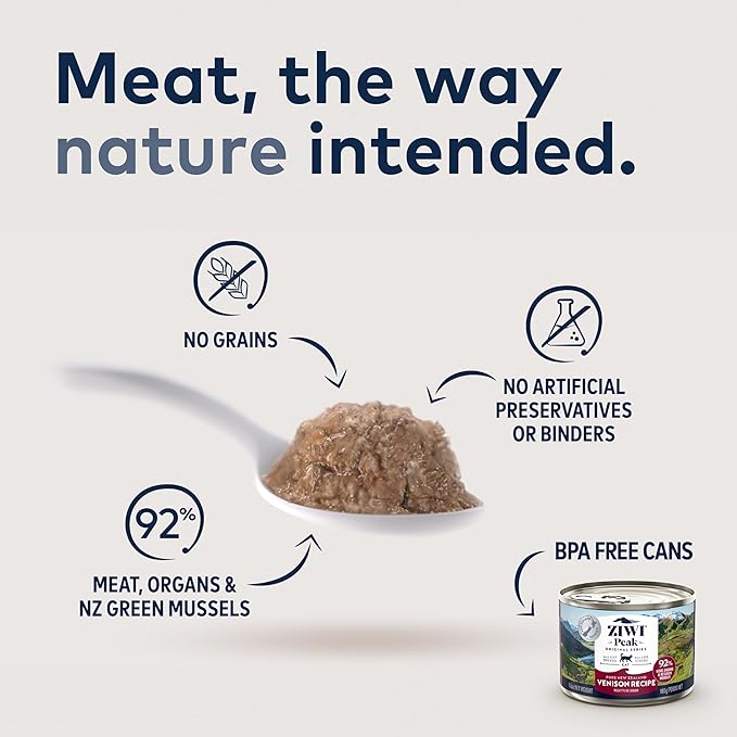 ZIWI Peak Wet Cat Food – All Natural, High Protein, Grain Free, Limited Ingredient, with Superfoods (Venison, Case of 6, 3oz Cans)