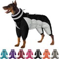 SUNFURA Full Body Dog Coat - Warm Fleece Jacket for Large Dogs, Turtleneck Winter Coats with Harness, Reflective Windproof Dog Snowsuit with Legs for Labrador,Golden Retriever, Black 2XL