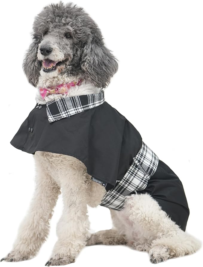 MAMORE Dog Jacket Waterproof Outdoor Vest for Smal Medium Large Dogs, Windproof Adjustable Breathable Lightweight Fashion Casual Dog Clothes (Black&White, Large)