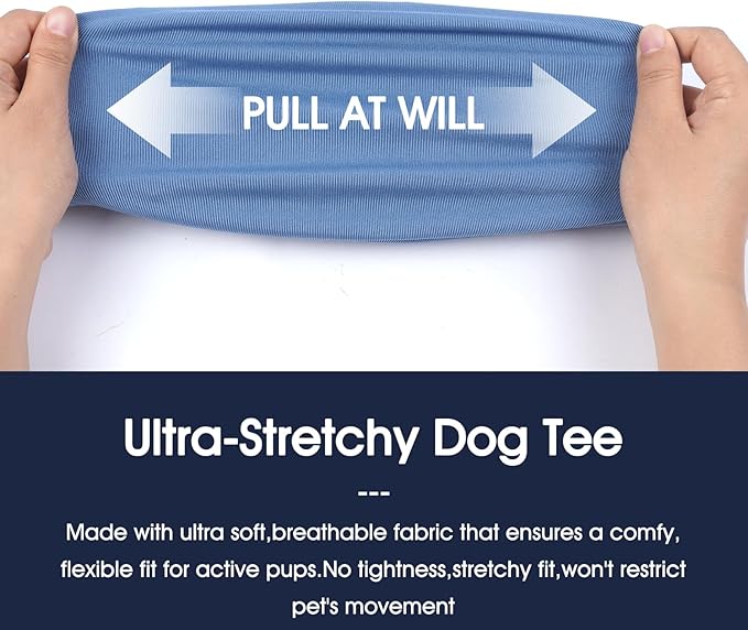 IECOii 2Pack Dog T-Shirts for Large Dogs | Breathable & Lightweight Fabric, Easy-On Design for Doberman, Machine Washable, Grey+Blue, 4XL